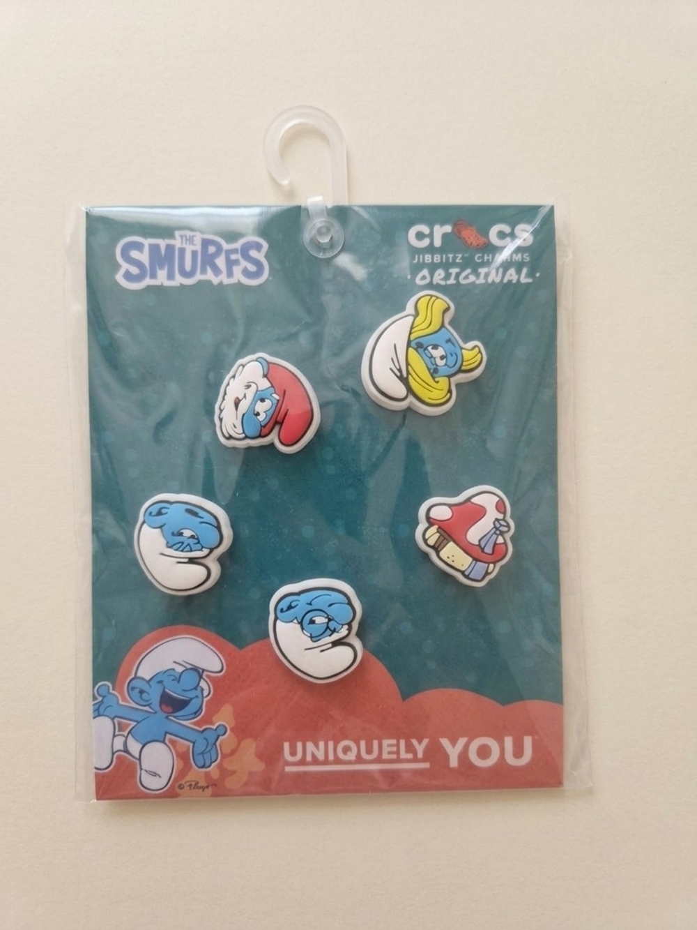 BNWT Crocs Jibbitz Charms Blue Yellow The Smurfs Retro Nostalgia Clog Accessorie